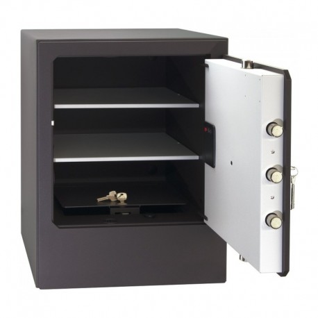 Caja fuerte Olle S1005E abierta. Detalle secreter / compartimento interior