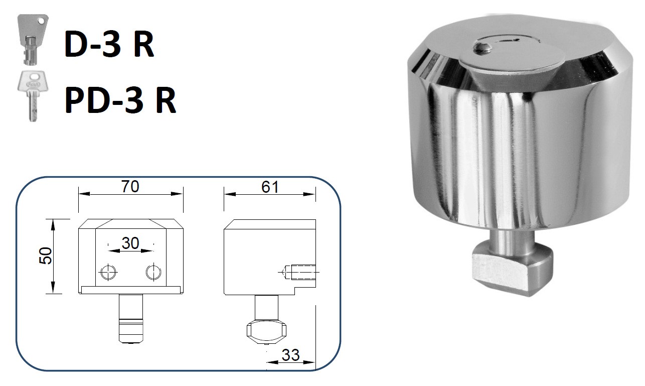 CIERRE LYF D-3 R / PD-3 R PARA PUERTA METÁLICA ENROLLABLE