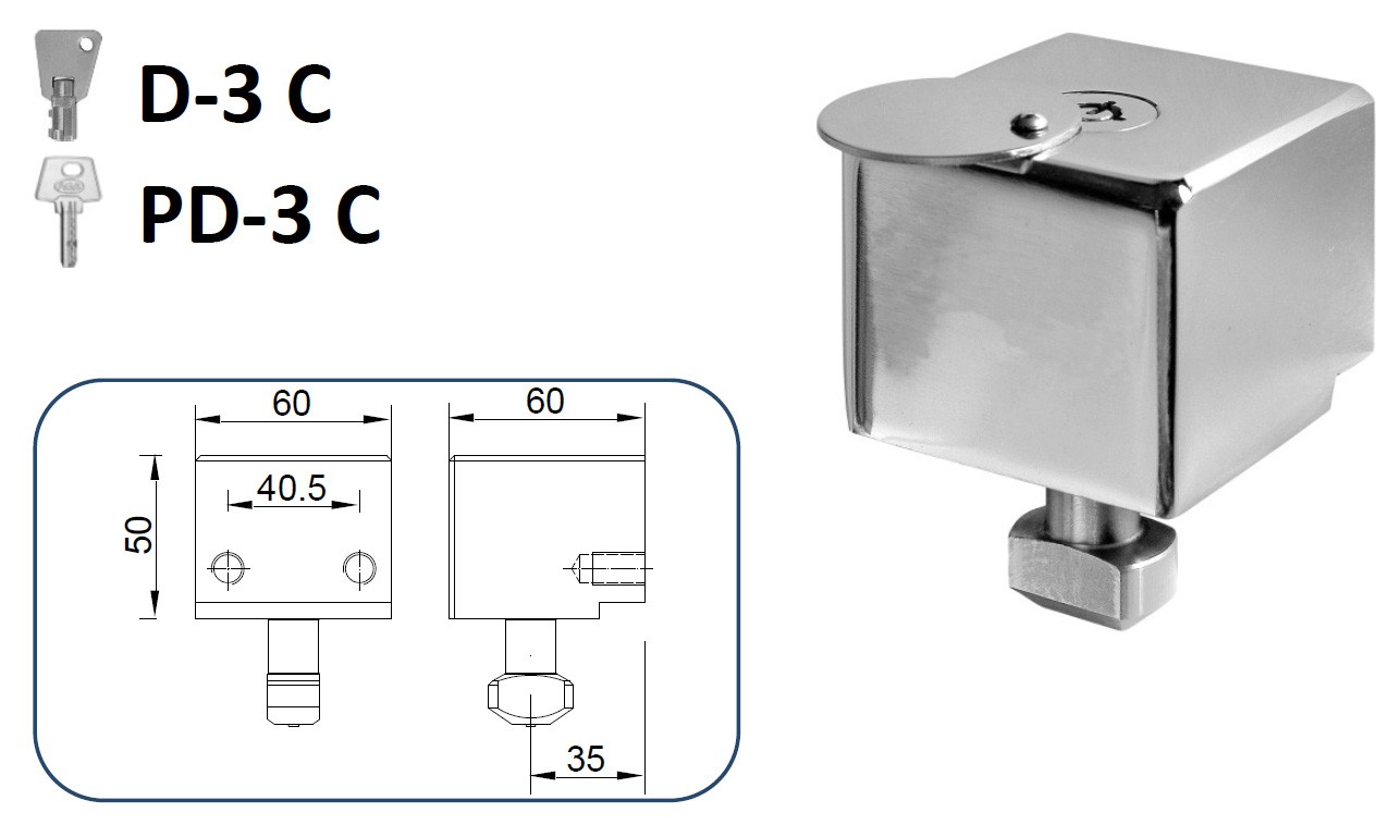 CIERRE LYF D-3 C / PD-3 C PARA PUERTA METÁLICA ENROLLABLE