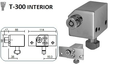 CIERRE LYF T-300 INTERIOR PARA PUERTA METÁLICA ENROLLABLE