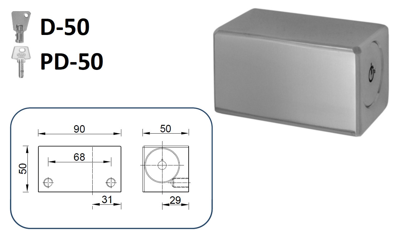 CIERRE LYF D-50 / PD-50 PARA PUERTA METÁLICA ENROLLABLE