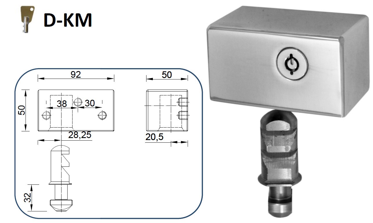CIERRE LYF D-KM PARA PUERTA METÁLICA ENROLLABLE