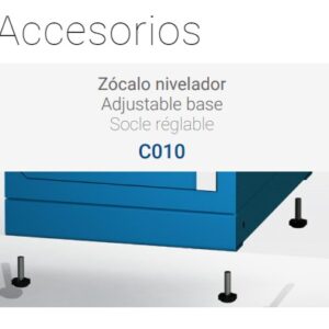 Accesorio / opcional Olle C010. Zócalo nivelador para compartimentos de seguridad serie C100