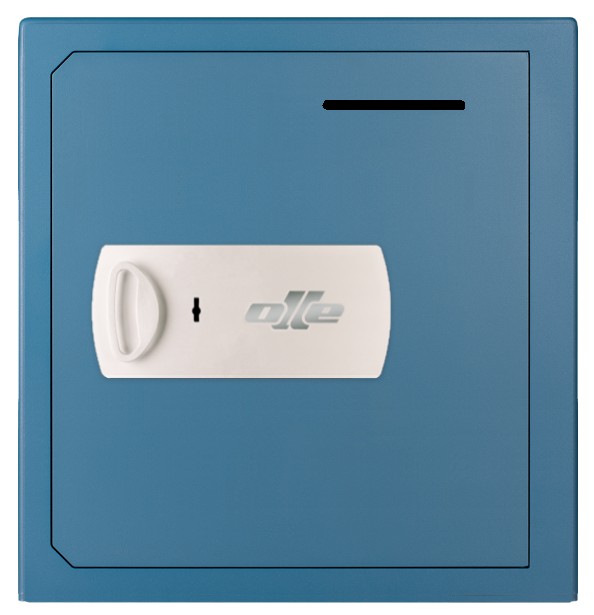 Caja fuerte con buzón Olle S803LL (con cerradura de llave) sobreponer. Ranura de ingreso en puerta.