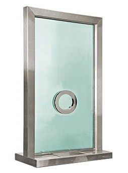 VENTANA FIJA Nº39 CRISTAL BLINDADO PASAVOCES Y MOSTRADOR PASAMONEDAS