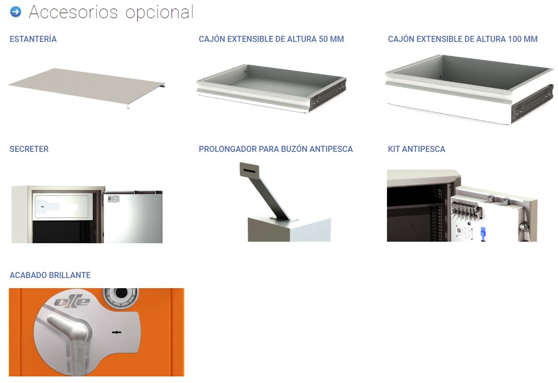 Accesorios opcionales a consultar serie AP IV ATM