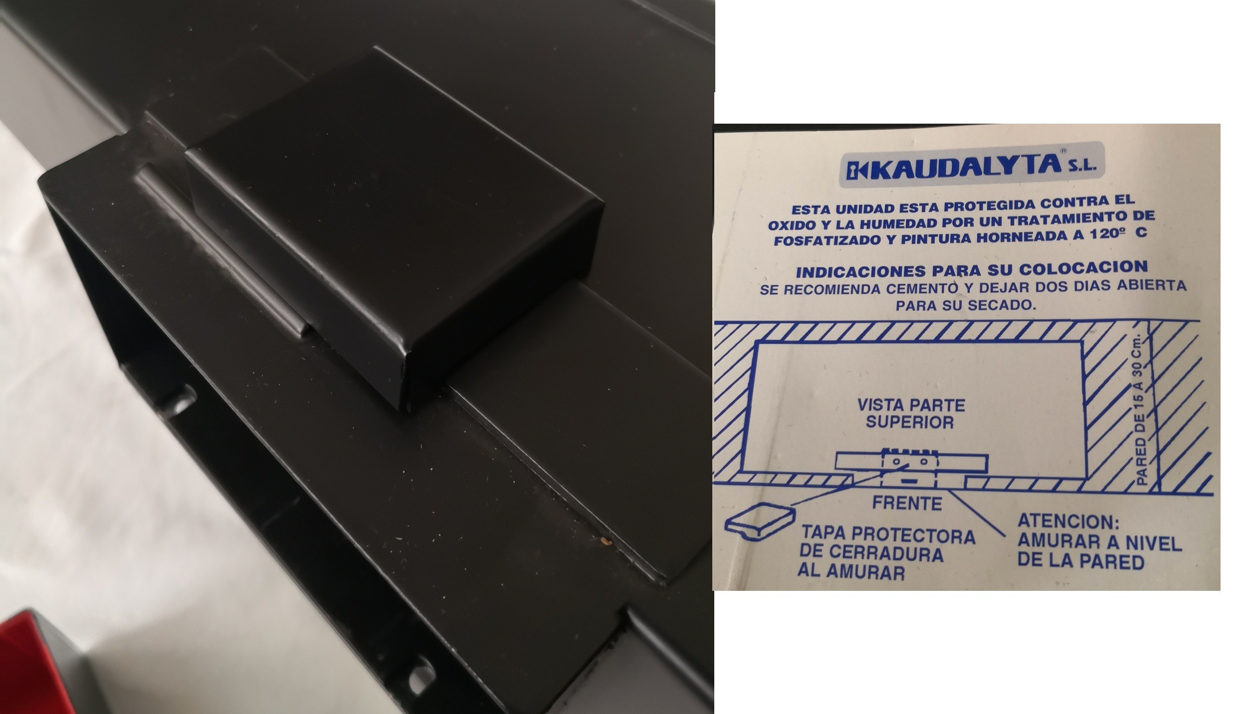 PROTECTOR DE PESTILLOS DE LA PUERTA DE CAJA FUERTE CAMUFLADA DE ENCHUFES KAUDALYTA