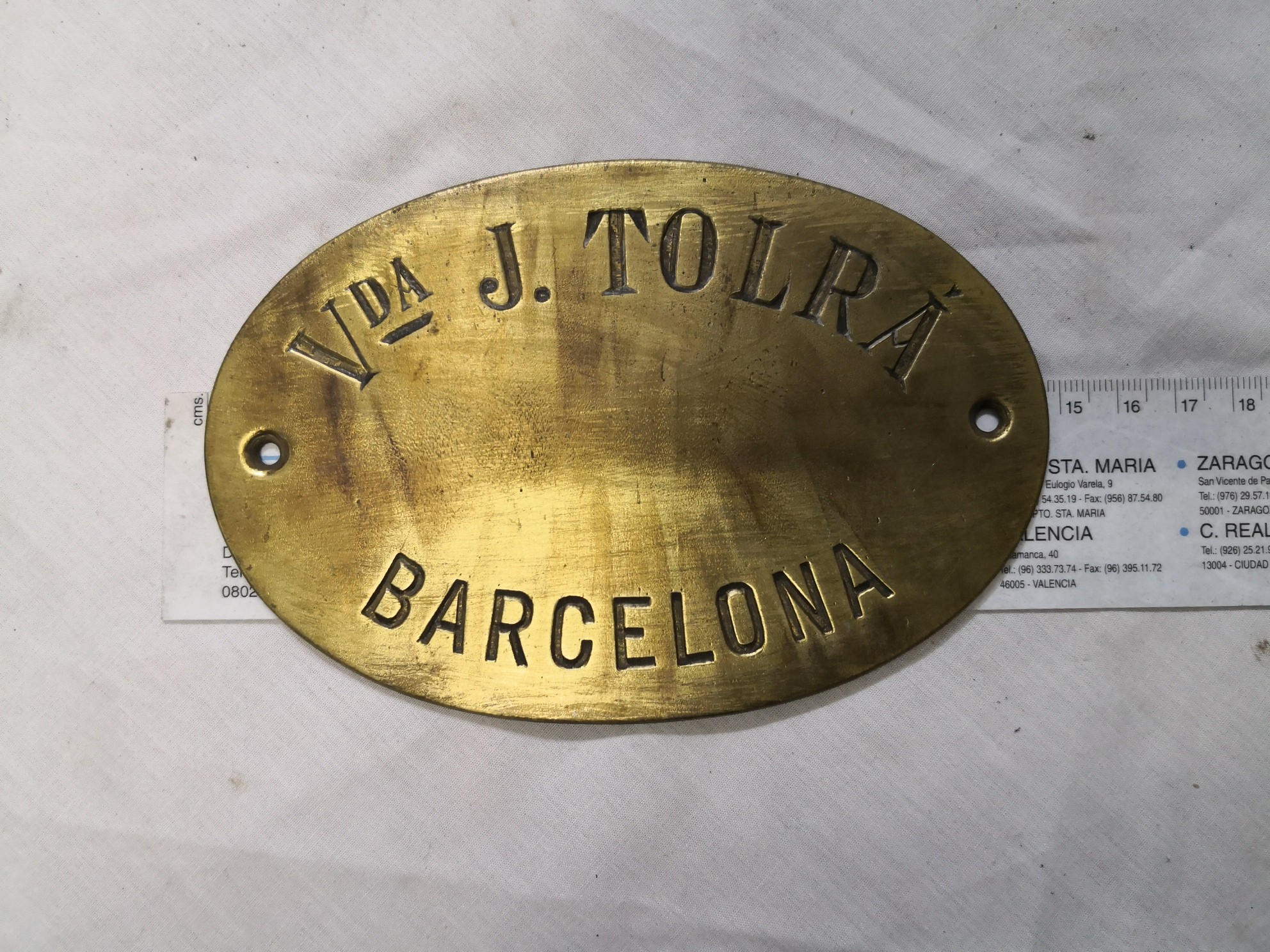 PLACA CAJA FUERTE PIBERNAT VIUDA TOLRA