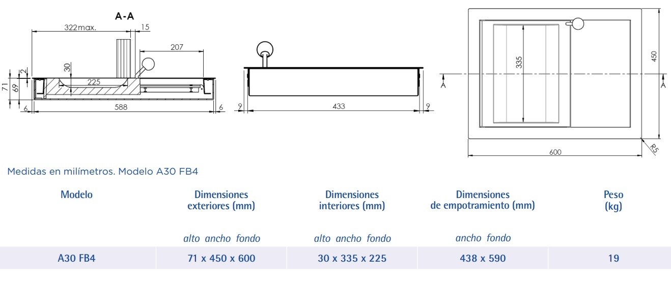 PASAMONEDAS A30 CON BANDEJA DESLIZANTE CON BLOQUEO AUTOMATICO HOMOLOGADO ANTIBALA