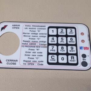 MEMBRANA TECLADO BTV CAJAS ANTIGUAS  ALIMENTACION