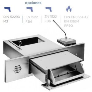 PASAPAQUETES E35RC BANDEJA CON INTERFONO HOMOLOGADO ANTIBALAS M3 DIN 52290